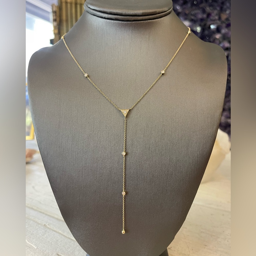 Diamond Lariat 0.35ct 14k Yellow Gold